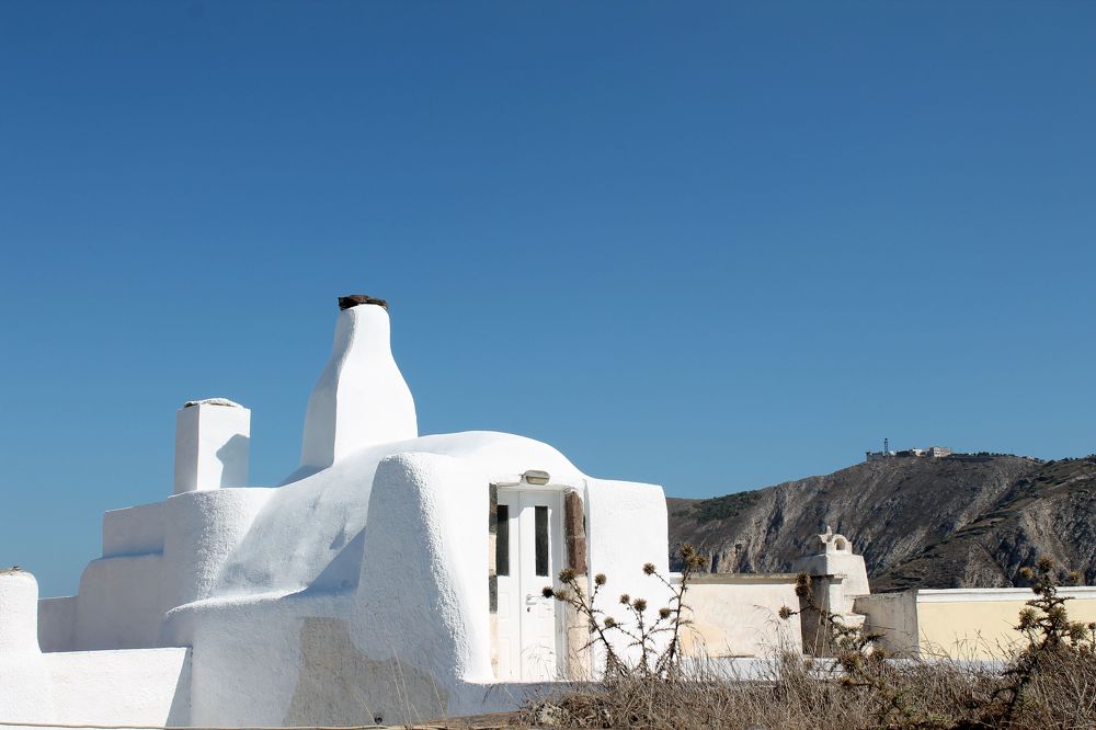 Dům či vila v Pyrgosu – v pozadí vrchol Profitis Ilias